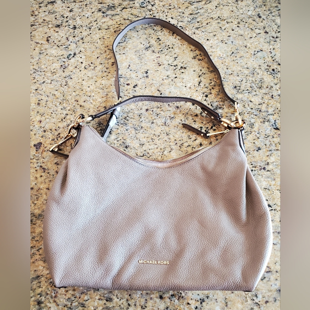 Michael Kors Dark Dune Isabella Leather Shoulder Bag Purse NWT